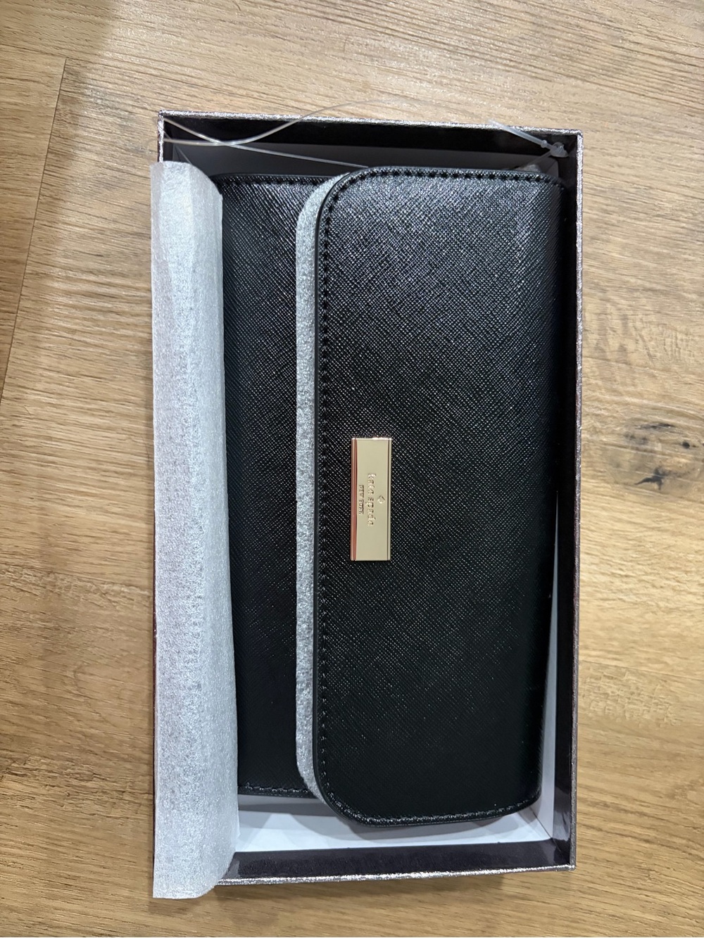 kate spade Black Saffiano Phone Wallet